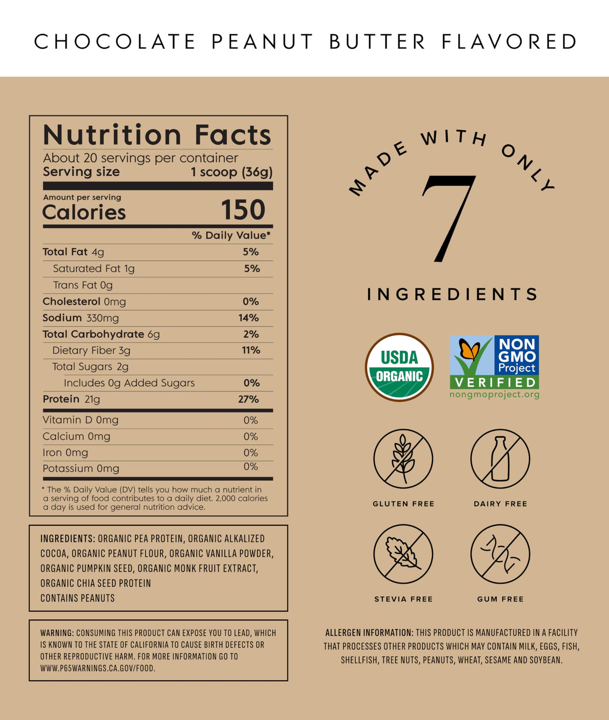 Truvani Vegan Pea Protein Powder | Chocolate Peanut Butter | 20g Organic Plant Based Protein | 20 Servings | Keto | Gluten & Dairy Free | Low Carb | No Added Sugar