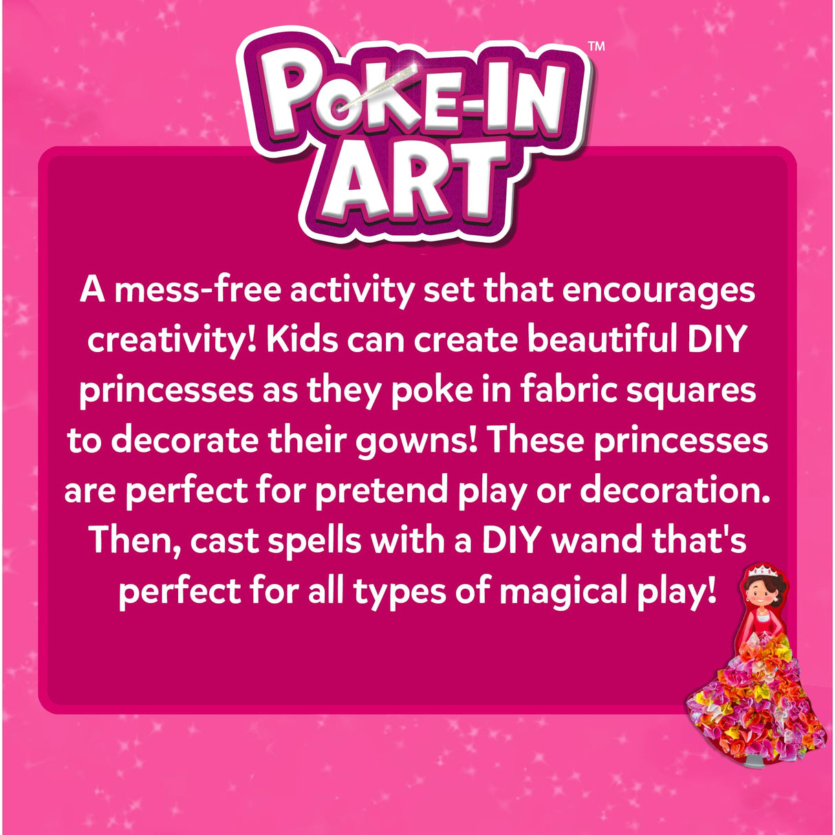 Skillmatics Poke-in Art - Magical Princesses, Mess-Free Fun for Kids, DIY Wood Craft Kits, Creative Activity, Christmas Gifts for Girls & Boys Ages 4, 5, 6, 7, 8, 9