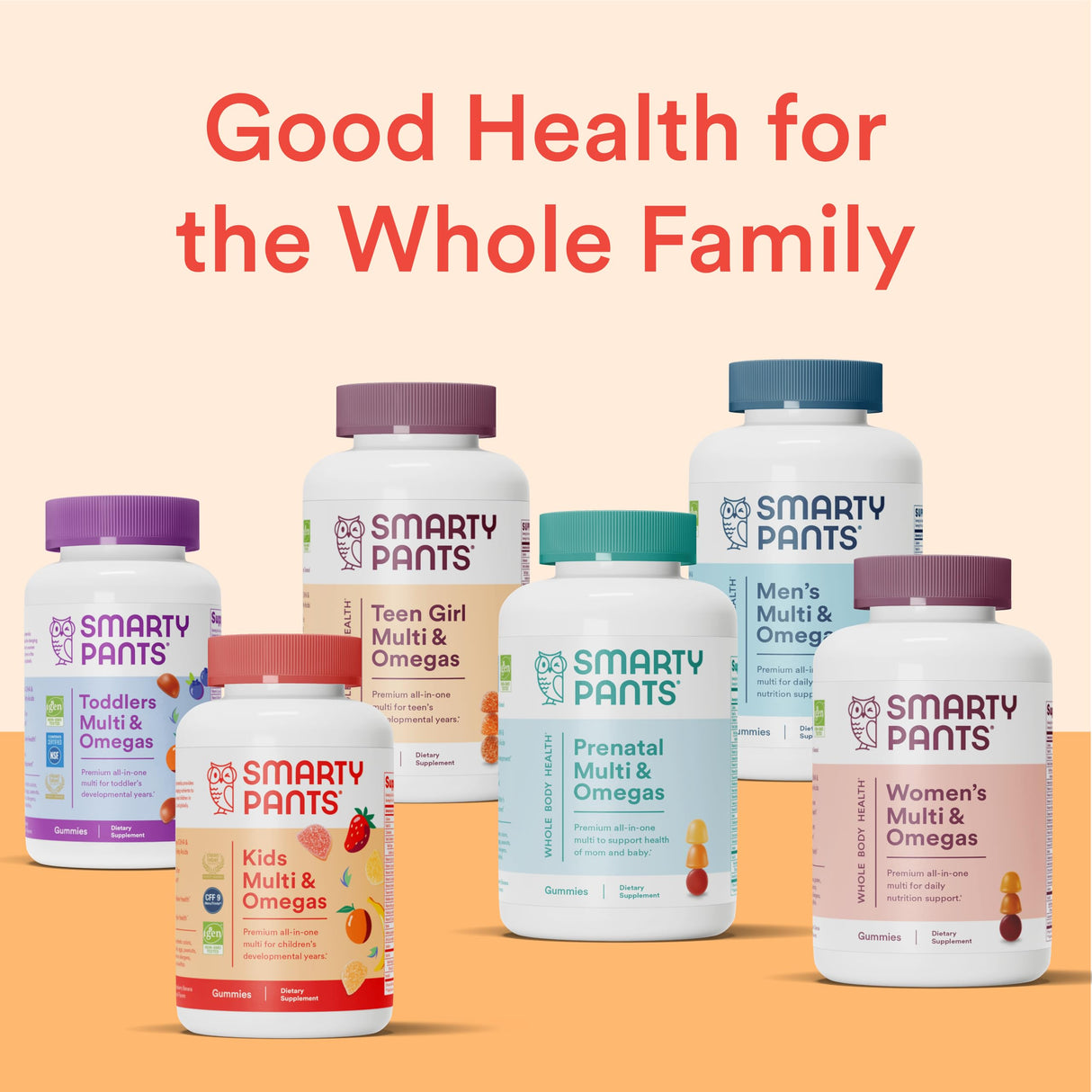 SmartyPants Kids Multivitamin Gummies: Omega 3 Fish Oil (EPA/DHA), Vitamin D3, C, Vitamin B12, B6, A, K & Zinc for Immune Support, Biotin, Grape, Cherry & Berry Flavors, 120 Count (30 Day Supply)