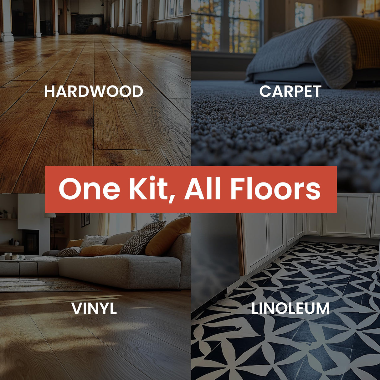 SQUEEEK NO MORE Squeaky Floor Repair Kit for Hardwood, Carpet, Vinyl & Linoleum – Complete Floor Squeak Repair Kit Includes Joist Finder Drill Bits, Tripod Fixture and 50 Counter-snap Screws