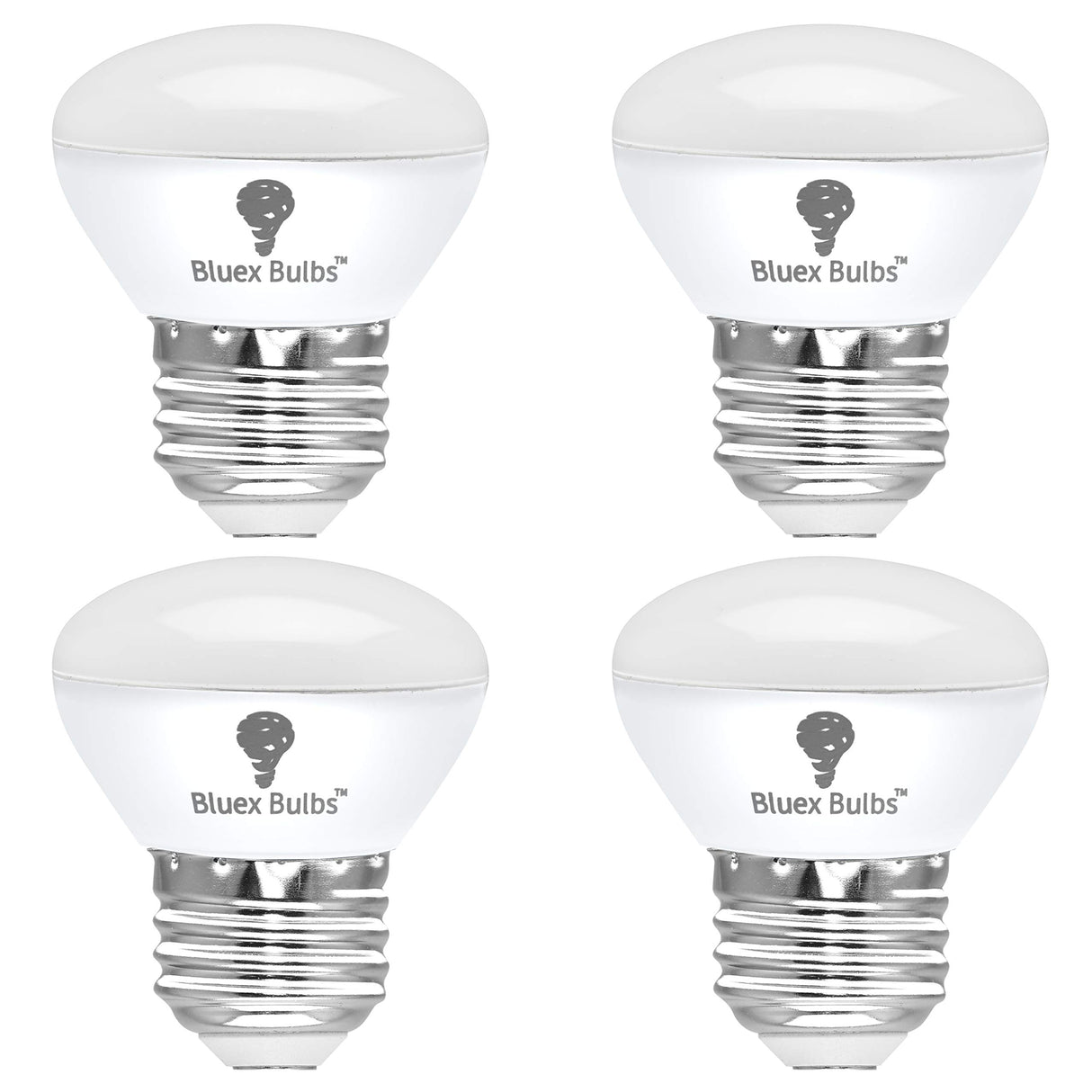 4 Pack R14 LED Bulb 4W E26 Base Mini Reflector Floodlight Light Bulb Dimmable 2700K Warm White - 40W Equivalent - Mini Light Bulbs, Short Light Bulbs, Curio Cabinet Light Bulb, R14 Bulb Flood Light