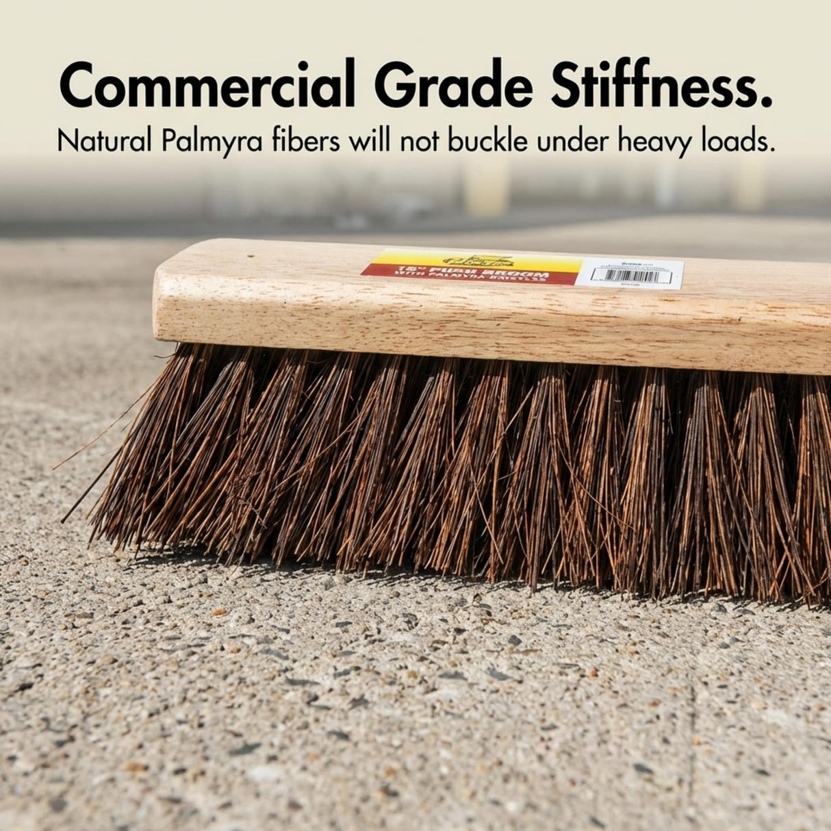 Bristles 4218 18” Push Broom Head for Indoor and Outdoor, Commercial Or Residential Use with Stiff Bristles for Heavy-Duty Work On Concrete, Patio, Garage, Stone Or Any Heavy Duty Cleaning
