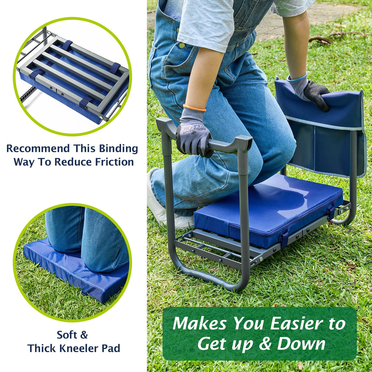 ikkle Heavy Duty Garden Kneeler and Seat, 838LB+ Capacity