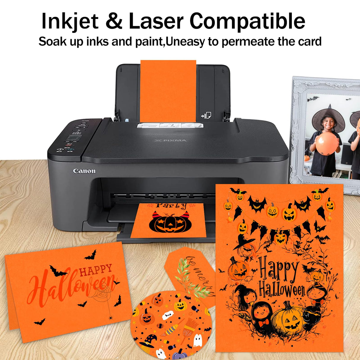 Orange Construction Paper 100 Sheets 80lb Cardstock Paper 8.5 x 11, Goefun Halloween Orange Cardstock for Christmas, Crafts, DIY Cards