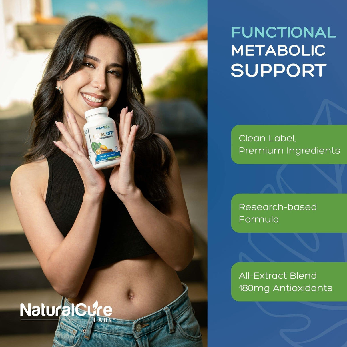 Natural Cure Labs Level Off - Spike Curb Supplement 120 Capsules 60 Servings Vegan, Non-GMO, Gluten Free
