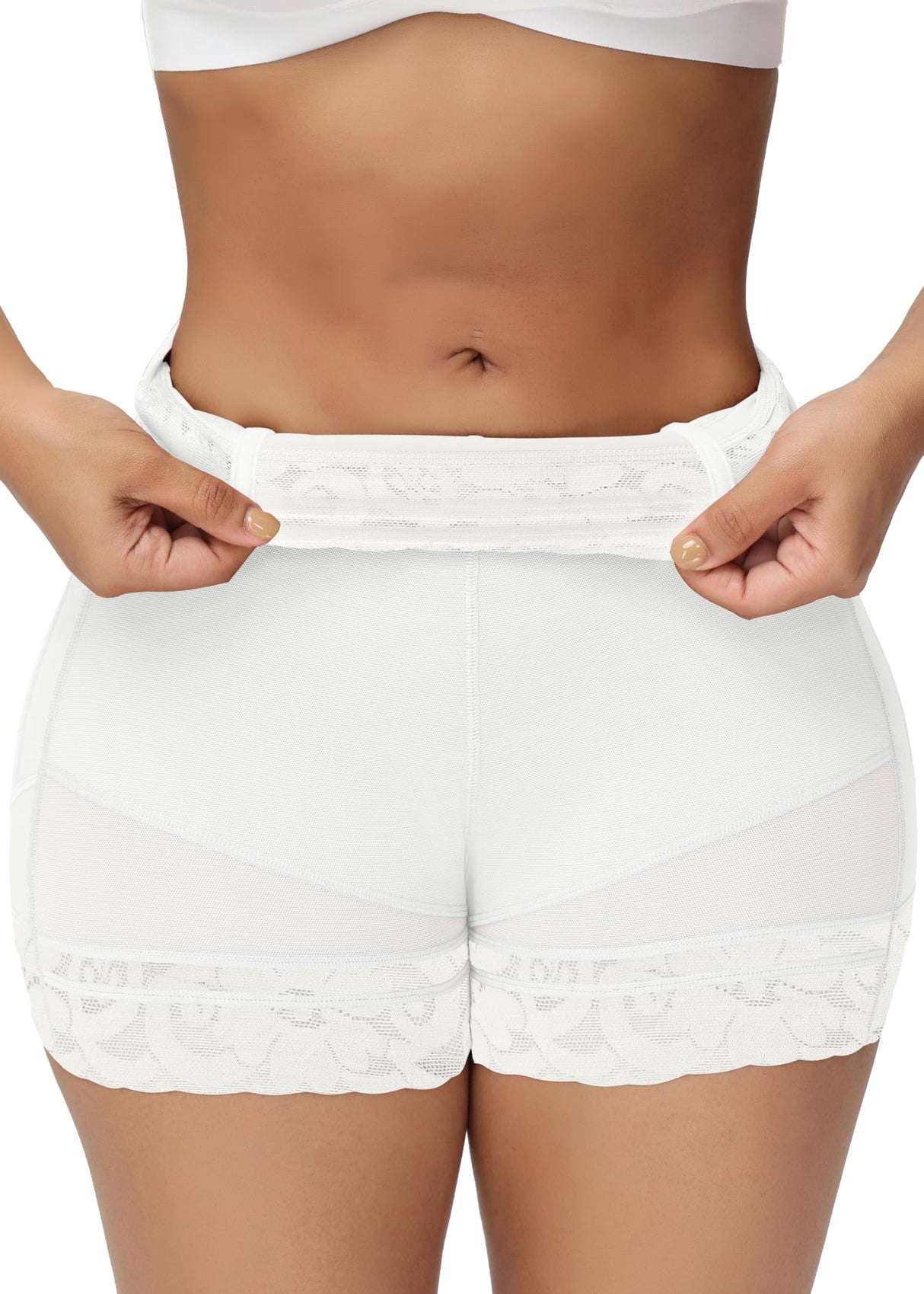 SHAPSHE Fajas Post Surgery Compression Underwear for Women Tummy Tuck Butt Lifter Shapewear Flat Tummy Waist Shaper Shorts Strapless Body Shaper for Women Tummy Control Boyshorts White