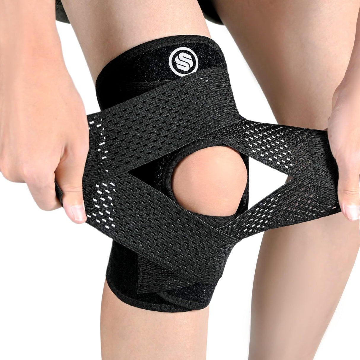 Knee Brace with Side Stabilizers for Knee Pain, Adjustable Knee Support for Meniscus Tear ACL MCL Arthritis Injury Recovery, Breathable Knee Wrap for Men & Women, Workout, Sports (Black, Medium)