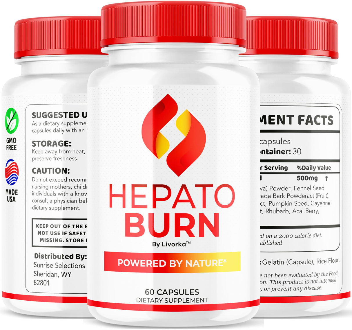 Hepato Burn Capsules - HepatoBurn Pills Supplement Support, Hepatoburn Advanced Formula - All Natural Vitamin Energy and Wellness, Hepato Burn Premium Formula, 60 Capsules for 1 Month