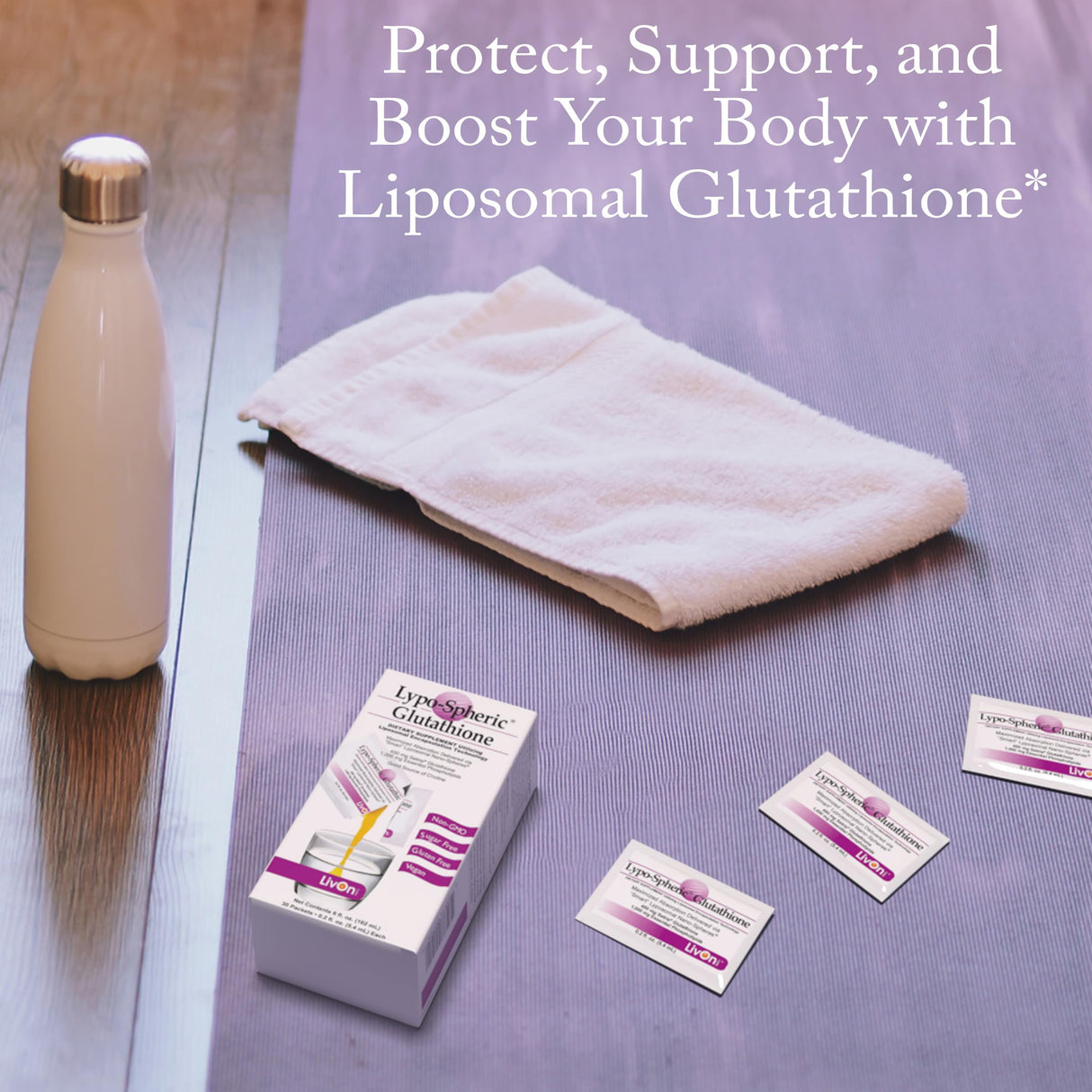 LivOn Laboratories Lypo-Spheric Glutathione - 30 Packets – 450 mg Glutathione Per Packet – Liposome Encapsulated for Maximum Bioavailability – Professionally Formulated – 100% Non-GMO