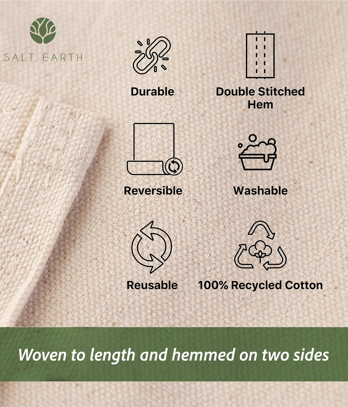 Salt Earth Canvas Drop Cloth 1Pc, Reusable Paint Drop Cloth, 100% Recycled Cotton Canvas Tarp Cover for Painter, Furniture, Floor Protection, All Purpose Painters Dropcloth for Christmas DIY (9x12FT)
