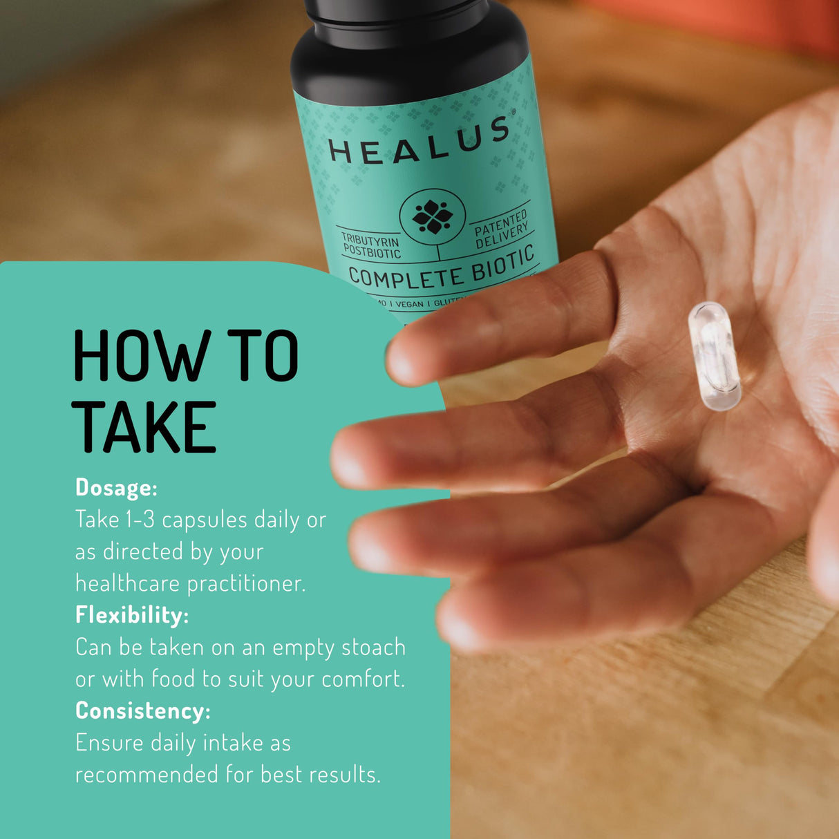 Healus Complete Biotic - Postbiotic Tributyrin Supplement - Postbiotics for Gut Health - Butyrate Gut Health Supplement