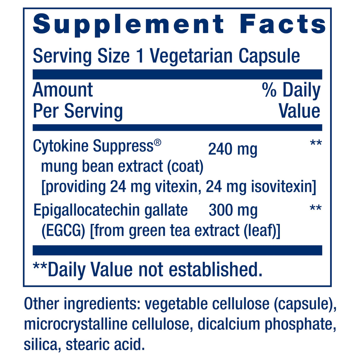 Life Extension Cytokine Suppress with EGCG - Inflammation Management Supplement - For Immune System Response - Non-GMO, Gluten-Free - 30 Vegetarian Capsules