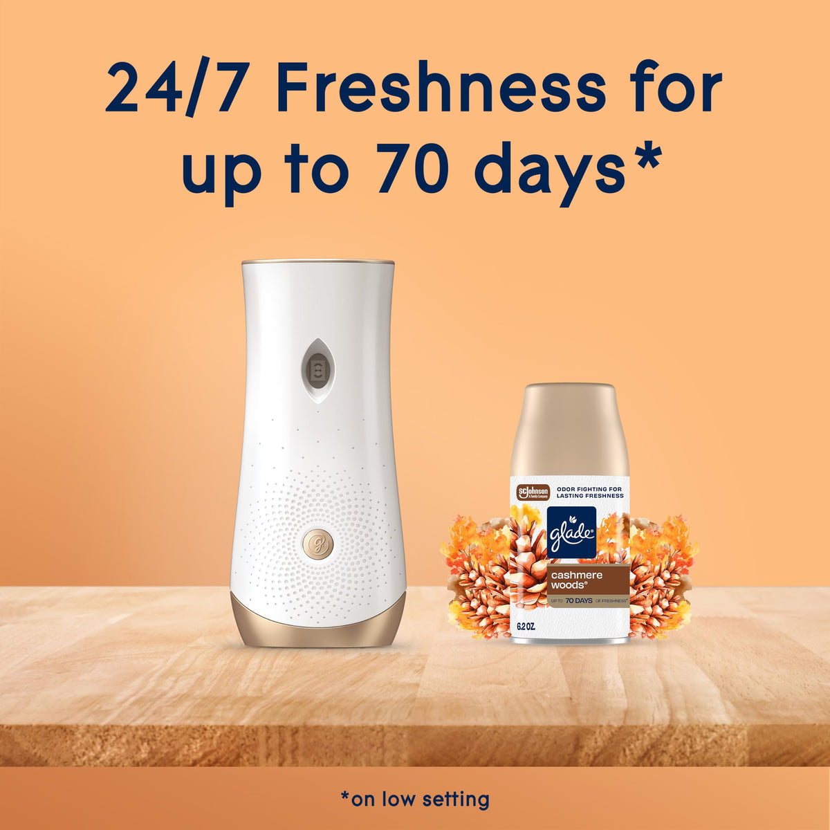 Glade Automatic Spray Refill Air Freshener, Cashmere Woods, 3 Count