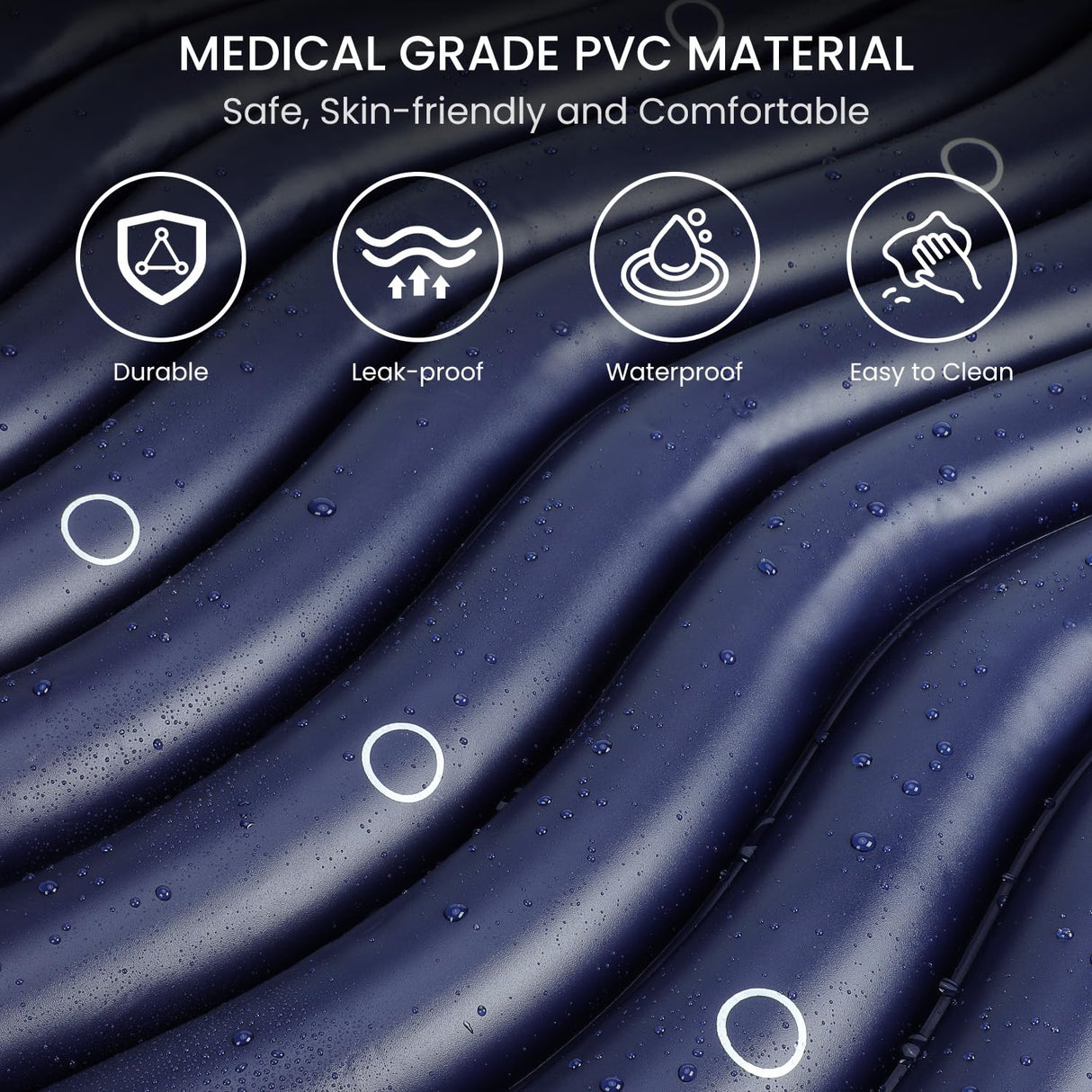 KEKOY Alternating Air Pressure Mattress Pad with Micro Air Vents for Bedsore Prevention, with Whisper Quiet Pump, Waterproof Pressure Relief Ulcer Cushion Pad for Bed Sores for Hospital Bed Home Use