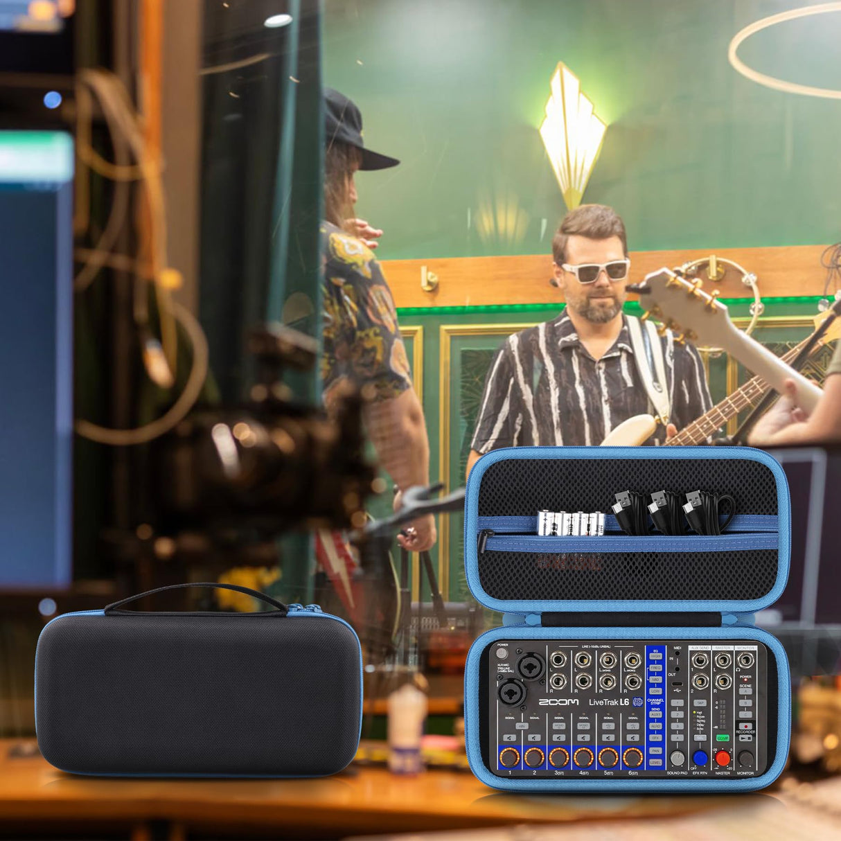 co2CREA Hard Case for Zoom LiveTrak L-6 / L6 Digital Mixer, Portable Travel Storage Bag with Zippered Mesh Pocket, Shockproof EVA Shell and Soft Lining, Fits Cables and Accessories (Case Only)