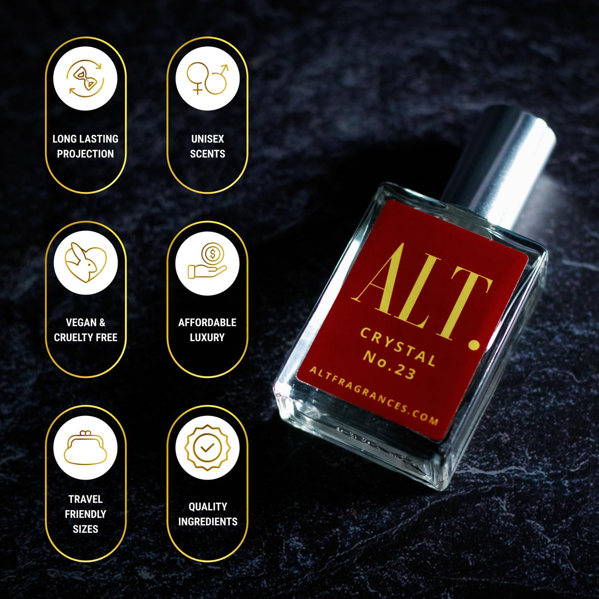 ALT. FRAGRANCES Crystal No. 23 Extrait de Parfum Unisex Perfume Inspired by Baccarat Rouge 540 Perfume 60ml