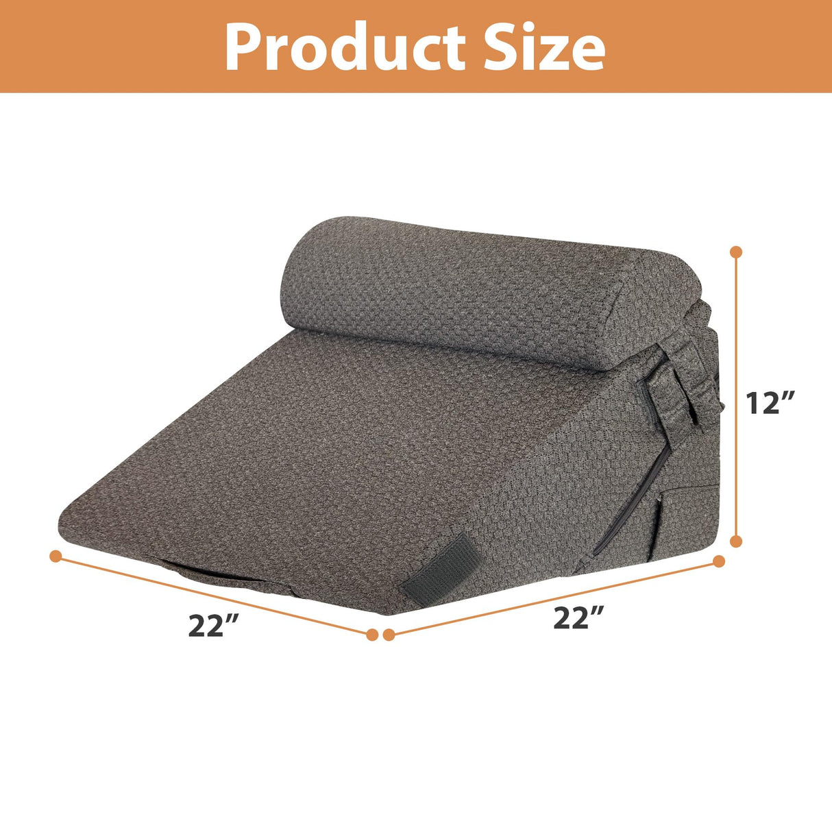 BIEEZZK Orthopedic Bed Wedge Pillow Set 3Pcs, Adjustable Memory Foam, Pillow Wedge for Post Surgery, Back Pain Relief, Triangle Pillows for Acid Reflux, Snoring, GERD, Dark Grey