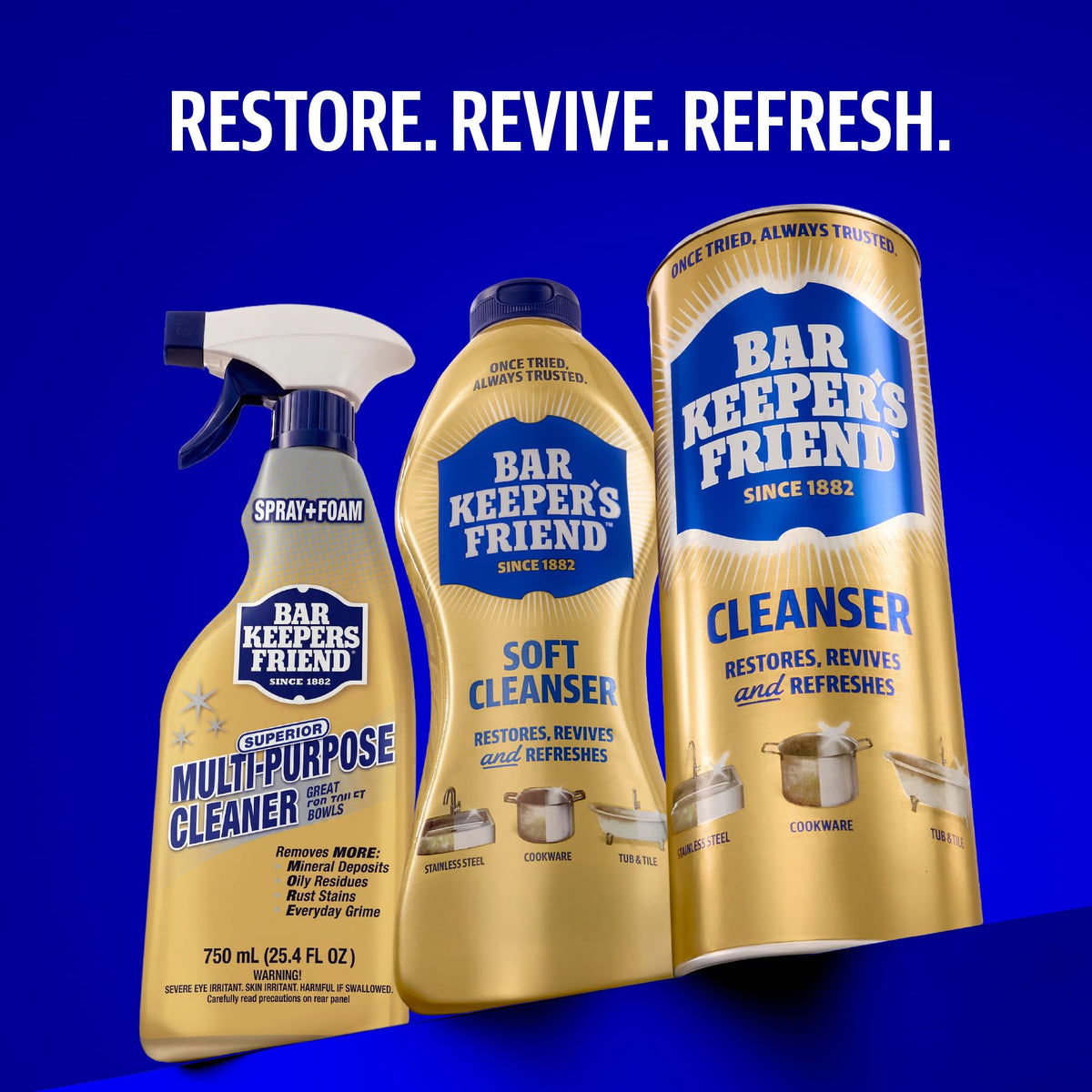 Bar Keepers Friend Powder Multipurpose Cleaner & Polisher, 12 Oz, 2 Pack