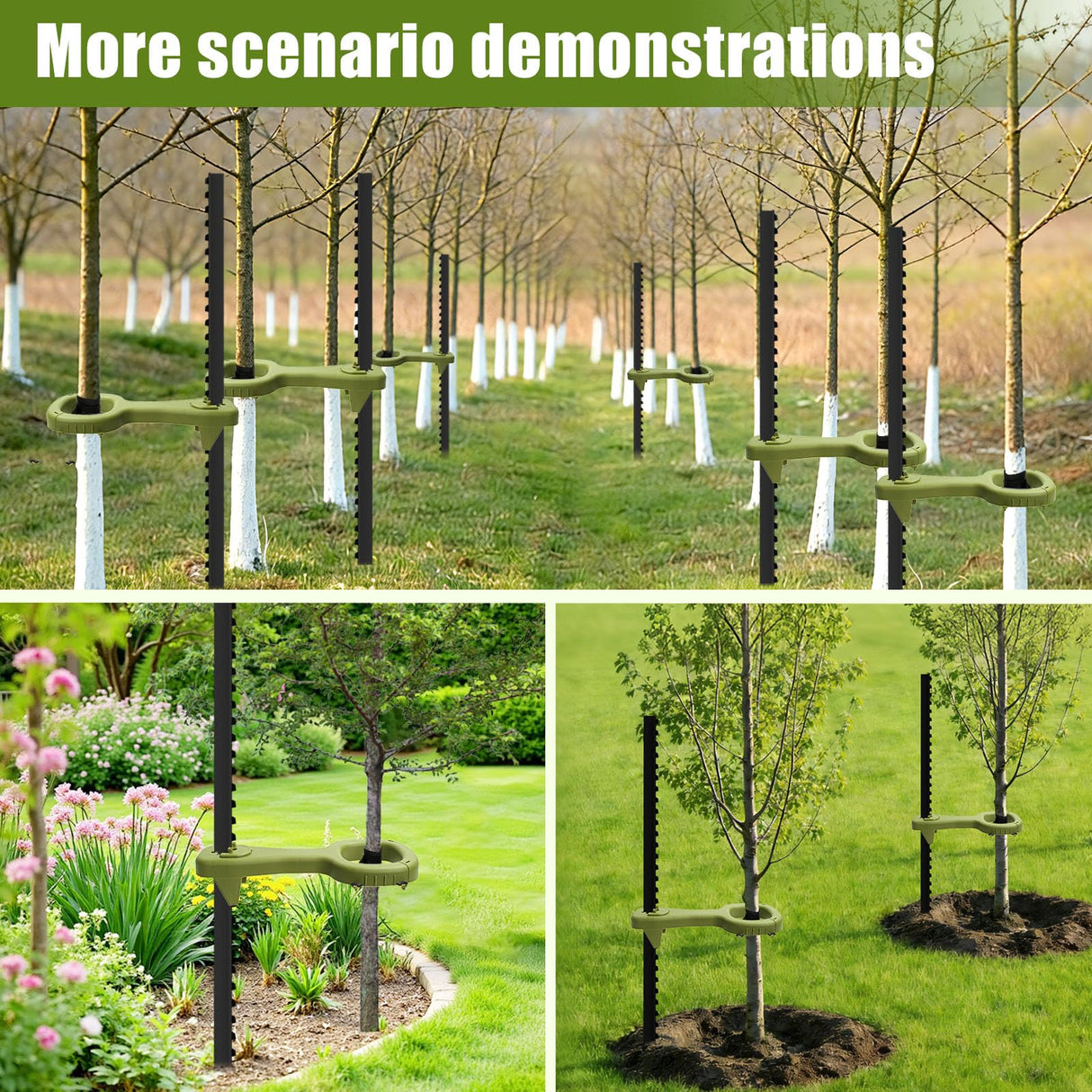 Tree Supports Young Trees, 4PC Tree Stake Stabilizer Kit for Leaning Tree