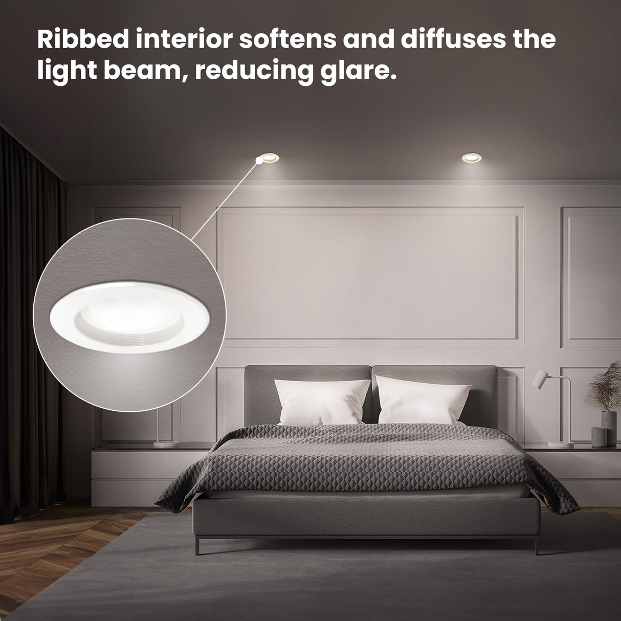 Feit Electric LED Downlight Retrofit Kit with Baffle Trim, 75W Equivalent, 5/6-Inch Dimmable Recessed Light, Adjustable White 2700K–5000K, 90+ CRI, for Living, Bathroom, Dining & Kitchen Room