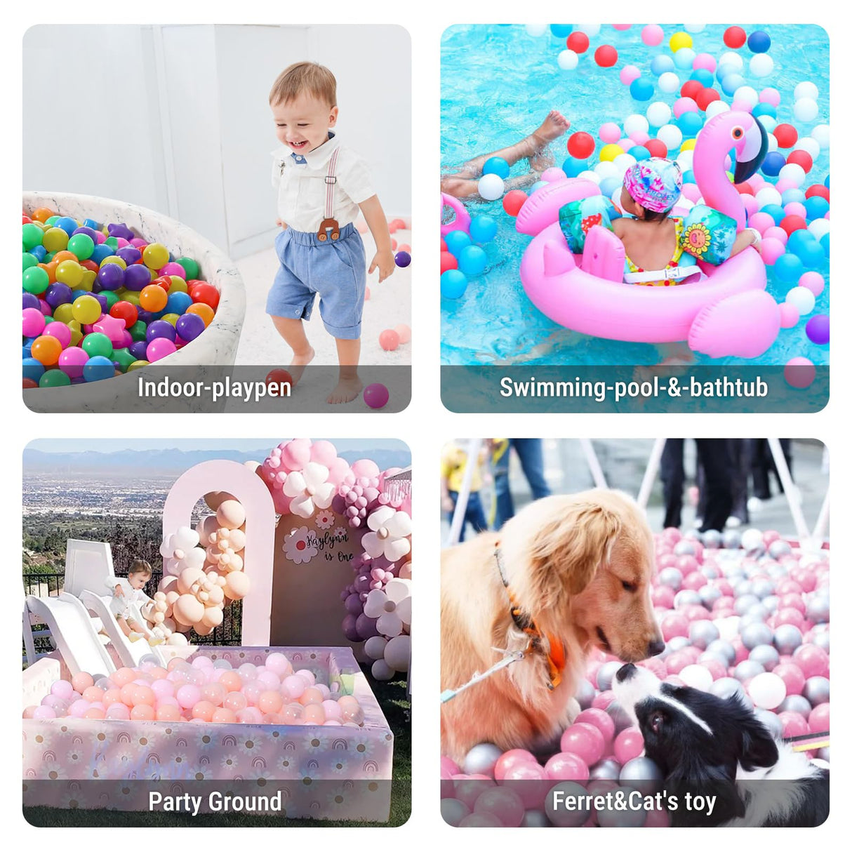 STARBOLO Ball Pit Balls - 200 Bulk Mixed Rainbow Stars Crush Proof Plastic Children's Toy Balls Star Ocean Balls for Birthday Party Christmas Water Toy Indoor Outdoor