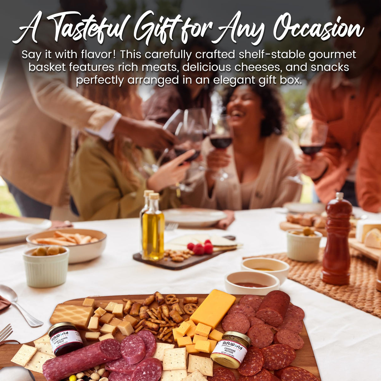 Deluxe Meat and Cheese Gift Basket – Gourmet Charcuterie Assortment Charcuterie Food Items, Meat Cheese Assortment, Food Gifts for Men, Tailgating, Business, Congratulations, Care Packages, Thanksgiving and Christmas Gifts - 11-item Bundle