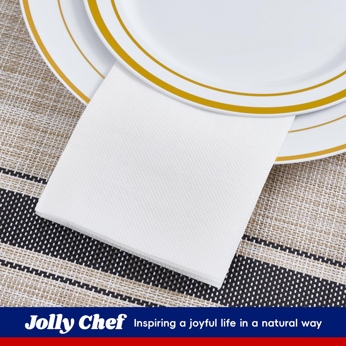 JOLLY CHEF 400 Pack Bathroom Paper Napkins Disposable Guests Hand Towels