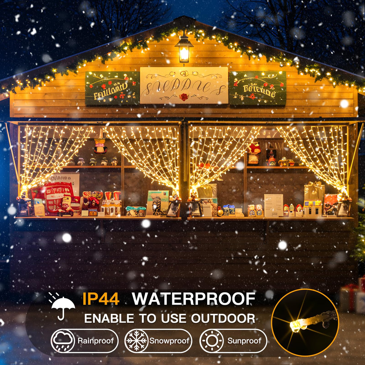 suddus Curtain Lights for Bedroom, 200 Led Hanging String Light Outdoor, Fairy Curtain Lights Indoor for Christmas, Dorm, Wall, Backdrop, Window, Wedding, Party, Birthday Decor, Warm White