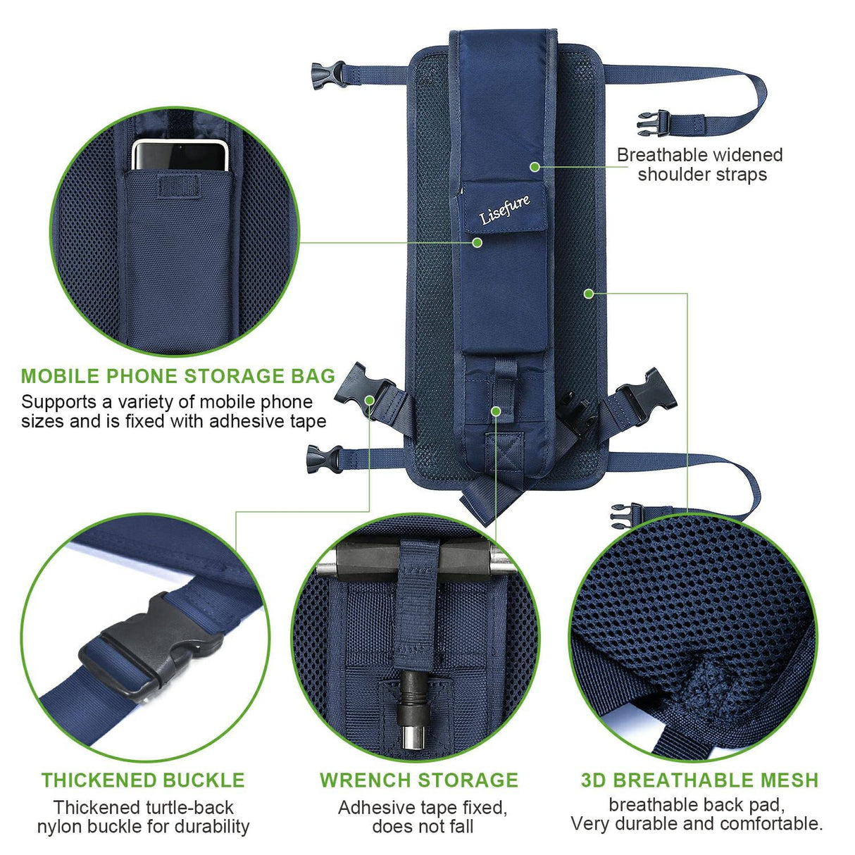 LISEFURE Skateboard Bag Skateboard Strap Backpack Universal Portable Skateboard Bag (blue)