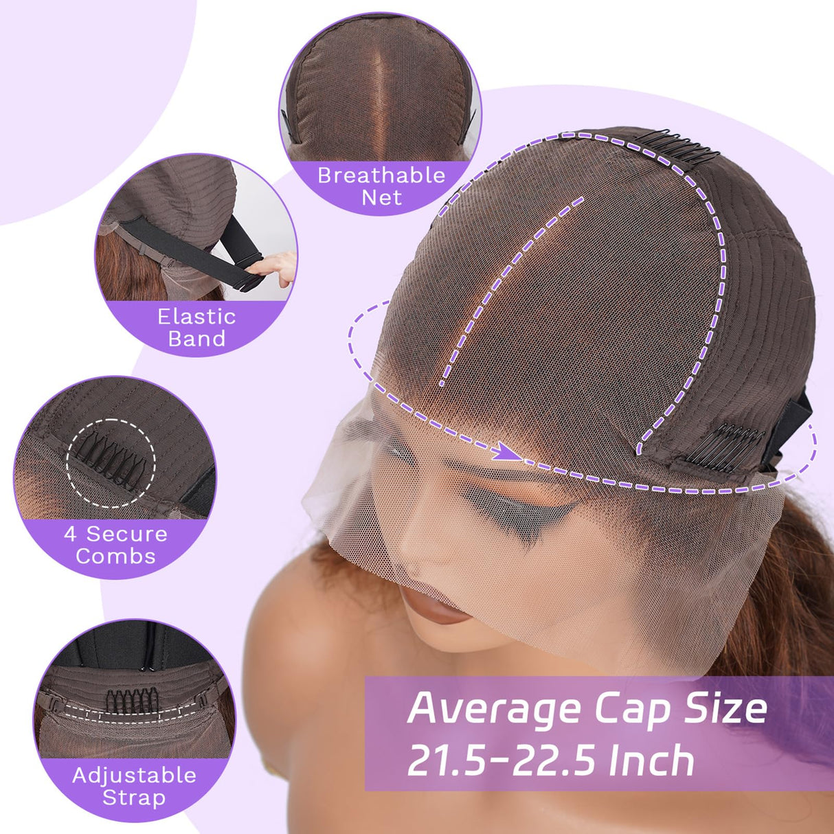 CUMASE 13x6 Chocolate Brown Lace Front Wig 250 Density HD Lace Front Wigs Human Hair Body Wave Lace Frontal Wig Pre Plucked Natural Hairline 4# Brown Wig Human Hair for Women 26 Inch