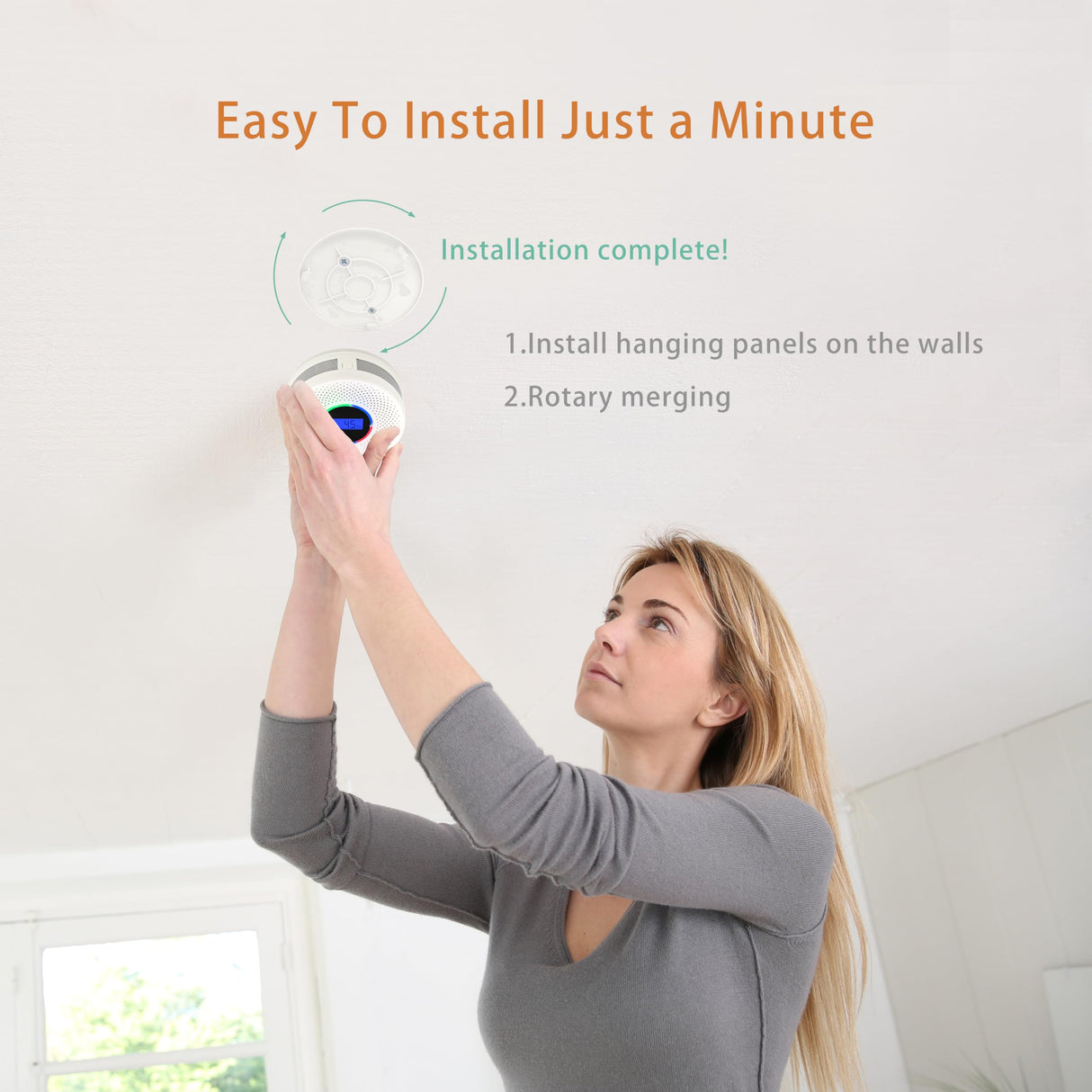 Kesy Upgraded Smoke and Carbon Monoxide Detector 10-Year Lifespan, Dual Sensor Smoke Alarm & Carbon Monoxide Detector (1 Pack)