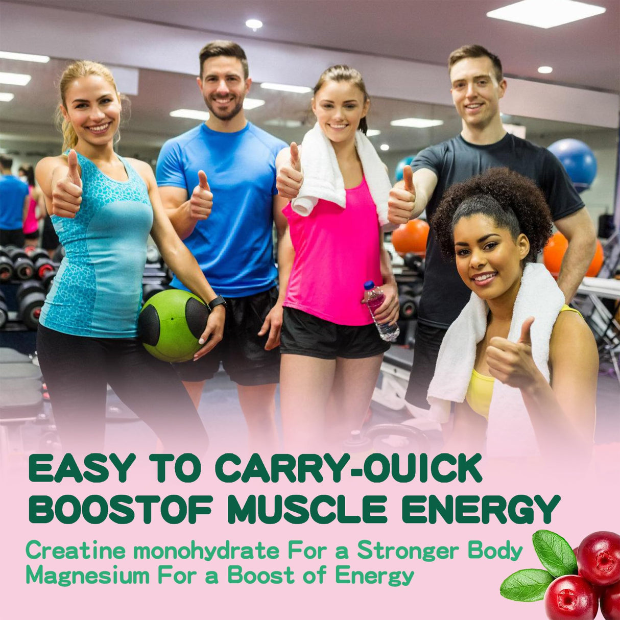 DANEW Pro Creatine Monohydrate Gummies 5000mg for Men & Women, Creatine Monohydrate for Muscle Strength, Muscle Builder, Energy Boost, Pre-Workout Supplement(120 Count)-Cranberry Flavor