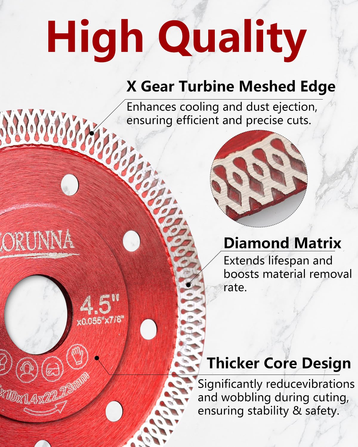 5Pcs Diamond Saw Blades, 4-1/2" Tile Grinder Cutting Blade for Angle Grinder Tile, Super Thin Indestructible Disc for Grinder for Cutting Porcelain Ceramic Granite Marble.