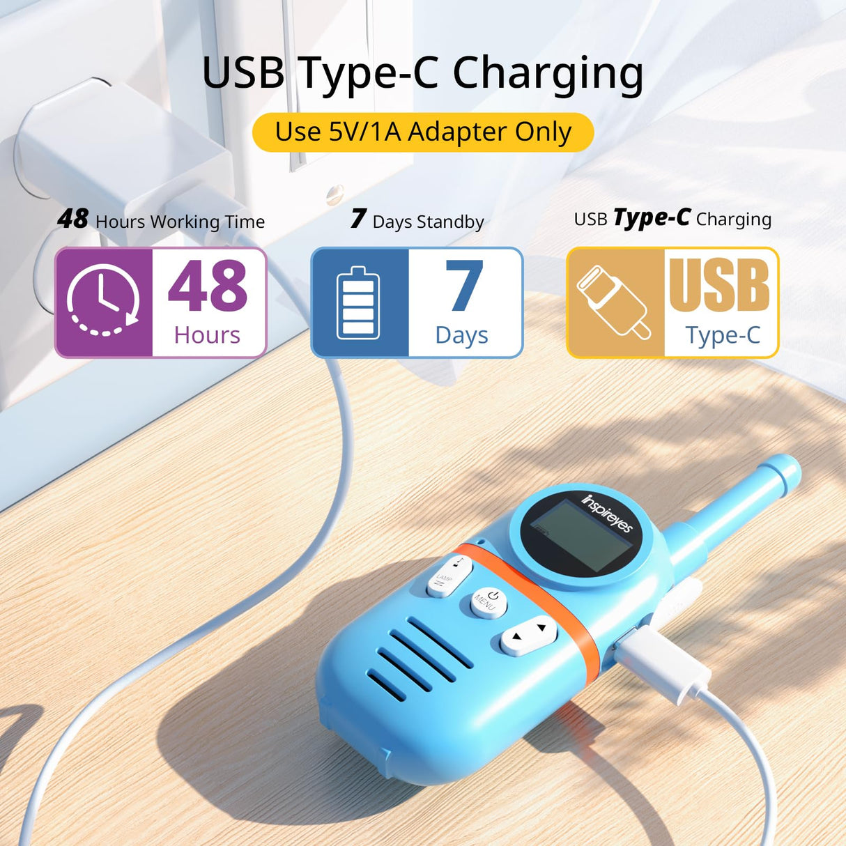 Inspireyes Walkie Talkies for Kids Rechargeable,Toys for Boys and Girls Ages 3-12, 3 Pack Long Range 2-Way Radios, Birthday Gifts,Christmas Stockings, Outdoor Play, Family Games, Hiking Camping Gear