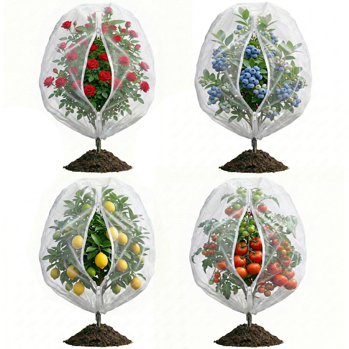 Garden Bird Netting for Plant and Fruit Tree Protection,4 Pack 4.9x4FT