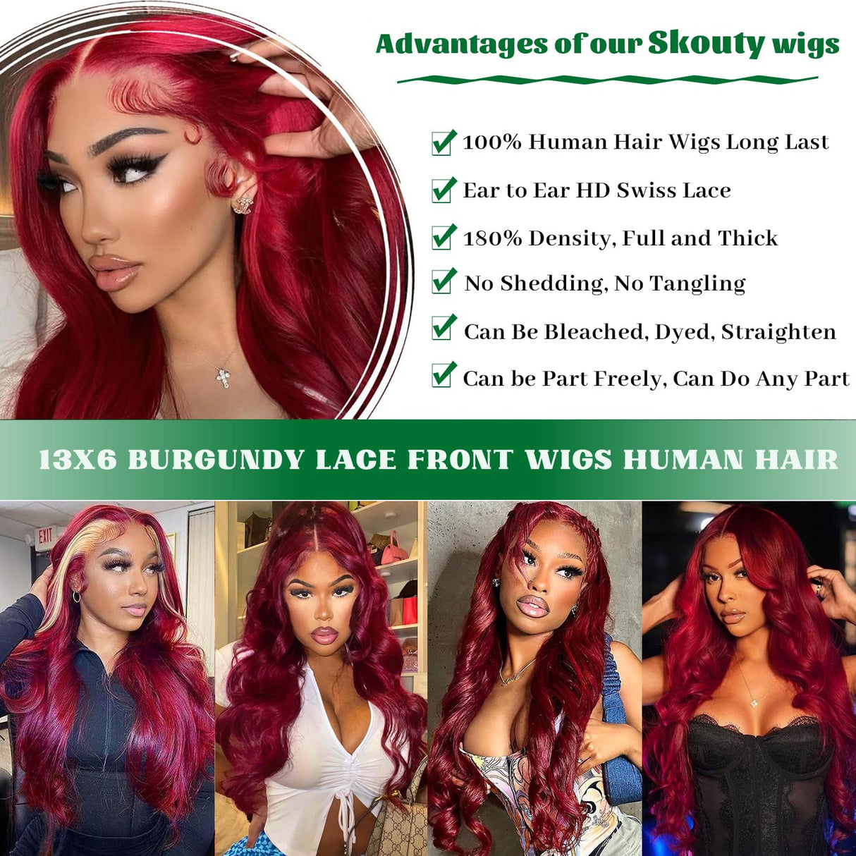 30 Inch 99J Burgundy Wig Human Hair 13x6 Body Wave Lace Front Wigs Human Hair 180% Density 99j Burgundy Lace Front Wigs Red Wine Glueless Wigs Pre Plucked for Women