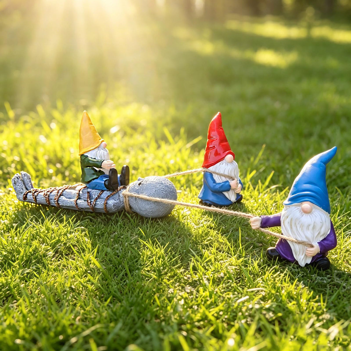 qumHmup Garden Gnomes with Alien Figurine, Polyresin Naughty Gnome Statue for Patio Lawn Garden Porch Fence Outdoor Decoration
