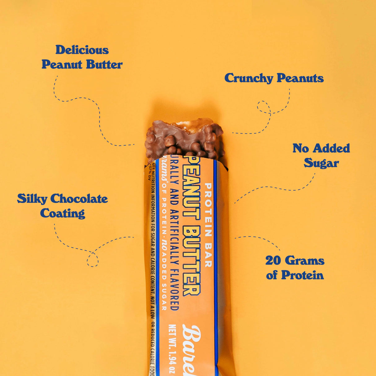 Barebells Protein Bars Peanut Butter - 24 Bars (2 Packs of 12), 20g High Protein Treats - Chocolate Peanut Butter Nutrition Bar with 1g Total Sugars - On-The-Go Breakfast or Post-Workout Snack