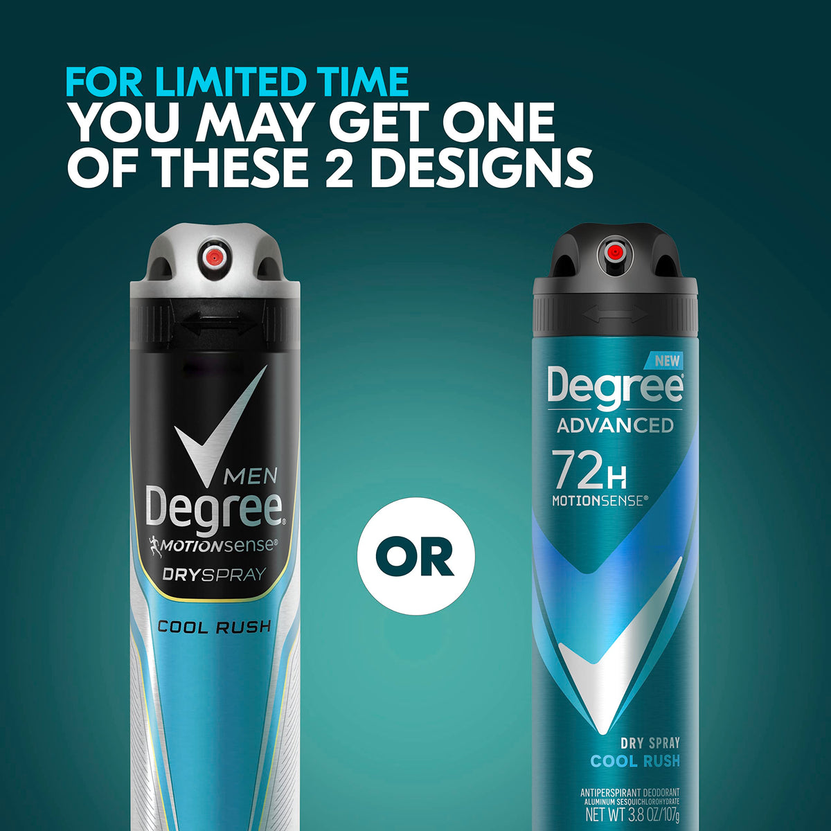 Degree Antiperspirant Deodorant Dry Spray Cool Rush 3.8 oz 3 Count
