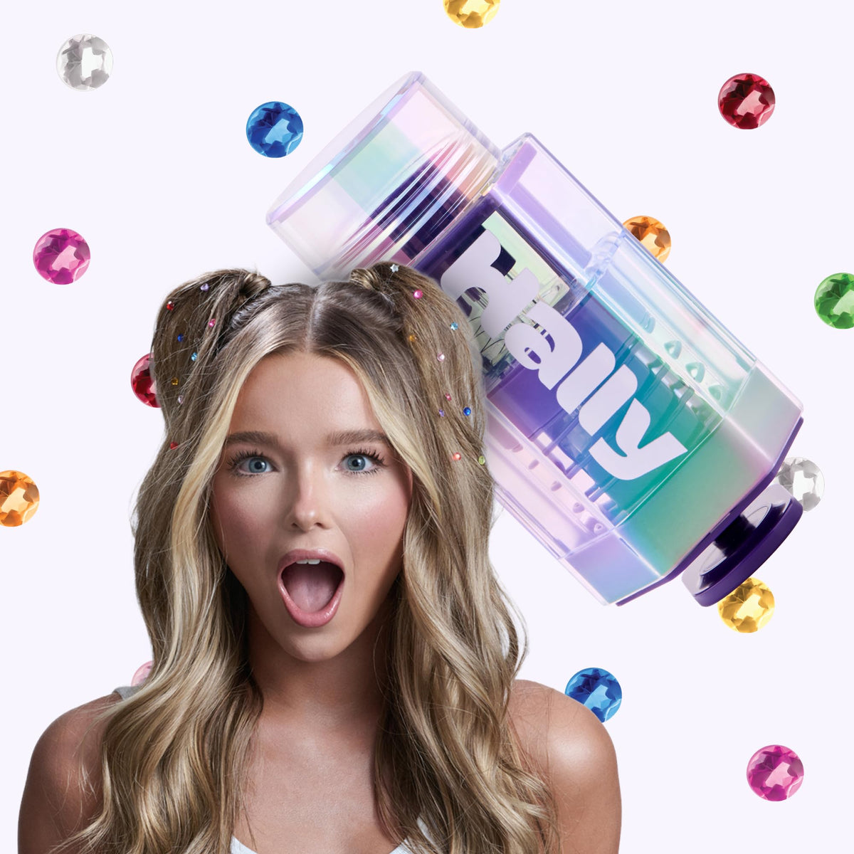 Hally Hair Gem Pen Kit with 240 Stick-On Hair Gems and Stamper Tool