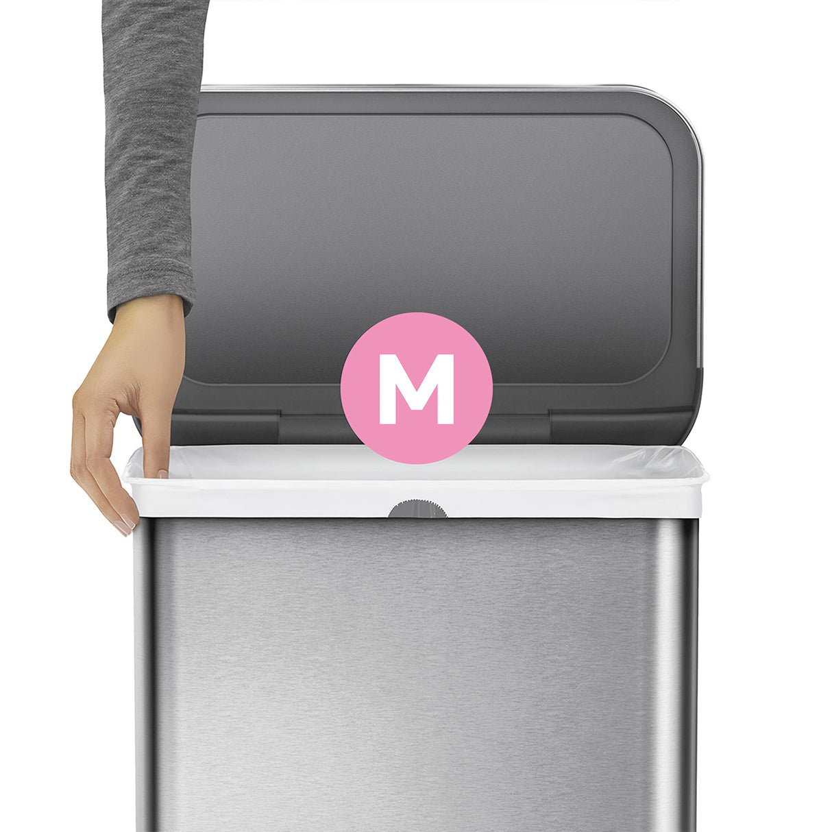 simplehuman Code M 60 Count, Dispenser Pack Custom Fit Liners, Drawstring Trash Bags, 45 Liter / 11.9 Gallon, White