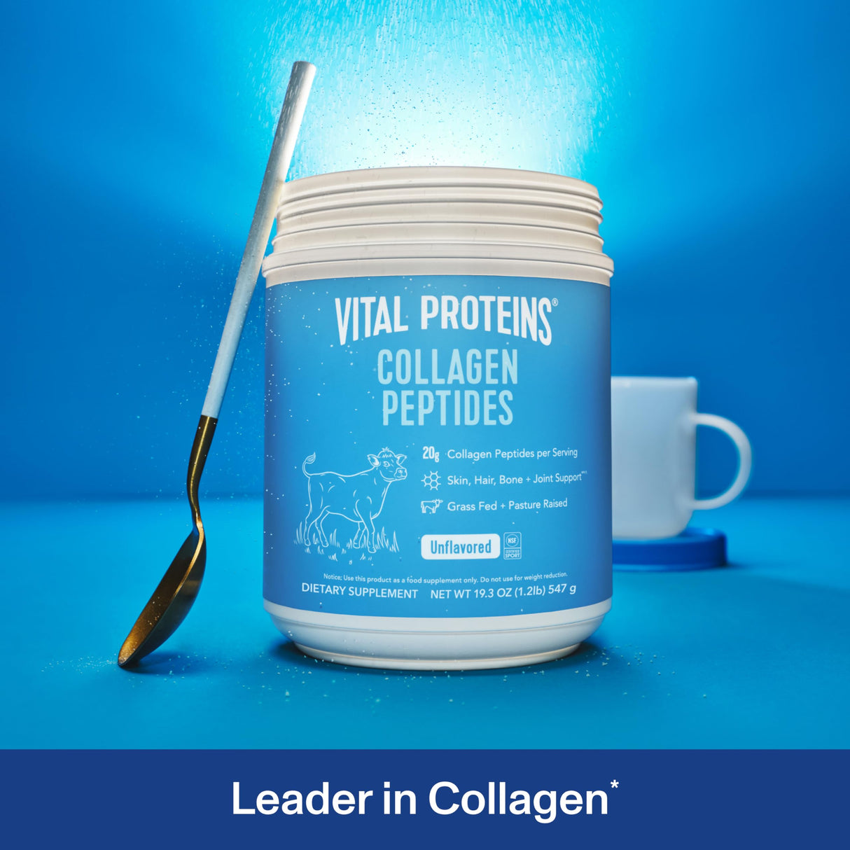 Vital Proteins Collagen Peptides Powder - Grass Fed Collagen Peptides for Hair, Nail, Skin, Bone & Joint Health, Unflavored, 27 Servings