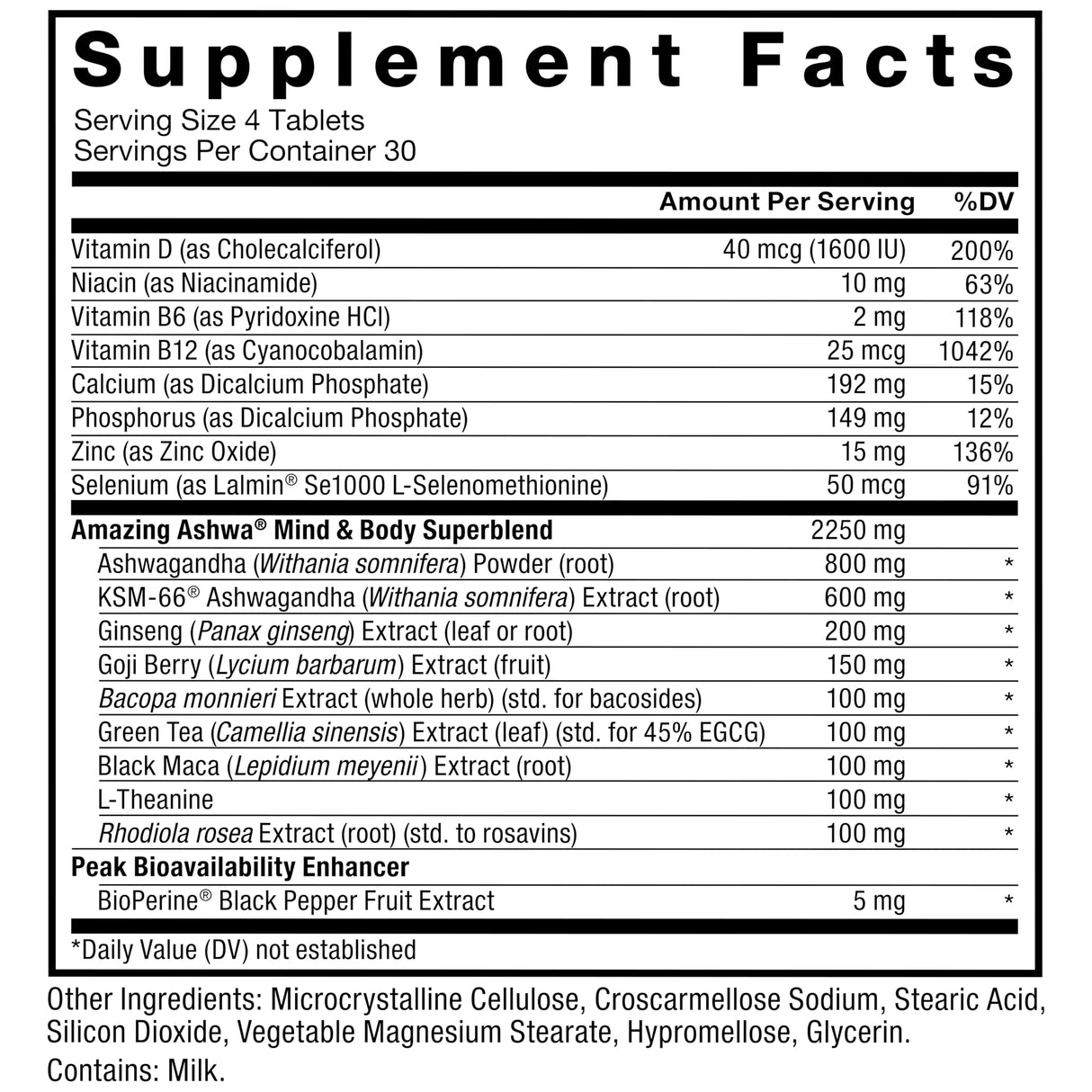 FORCE FACTOR Amazing Ashwa for Stress Relief, Memory, Focus, and Immune Support Health, Ashwagandha Supplement with KSM-66 Ashwagandha for Stress, Vitamins, Minerals, and Antioxidants, 120 Tablets