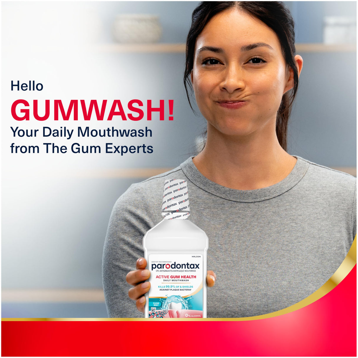 Parodontax Active Gum Health Mouthwash, Antiplaque and Antigingivitis Gum Mouthwash, Clear Mint, 16.9 Fl Oz x 3