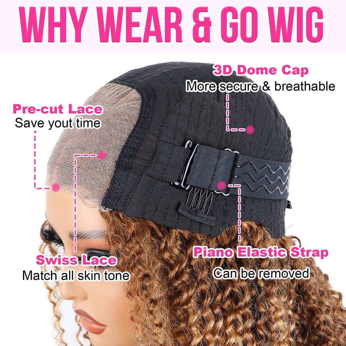 12 Inch Highlight Blonde Wear and Go Glueless Curly Bob Wig Human Hair Pre Plucked,Water Wave No Glue Bob Wigs,Pre cut HD Lace Front Wigs Human Hair Natural Hairline for Women 200% Density