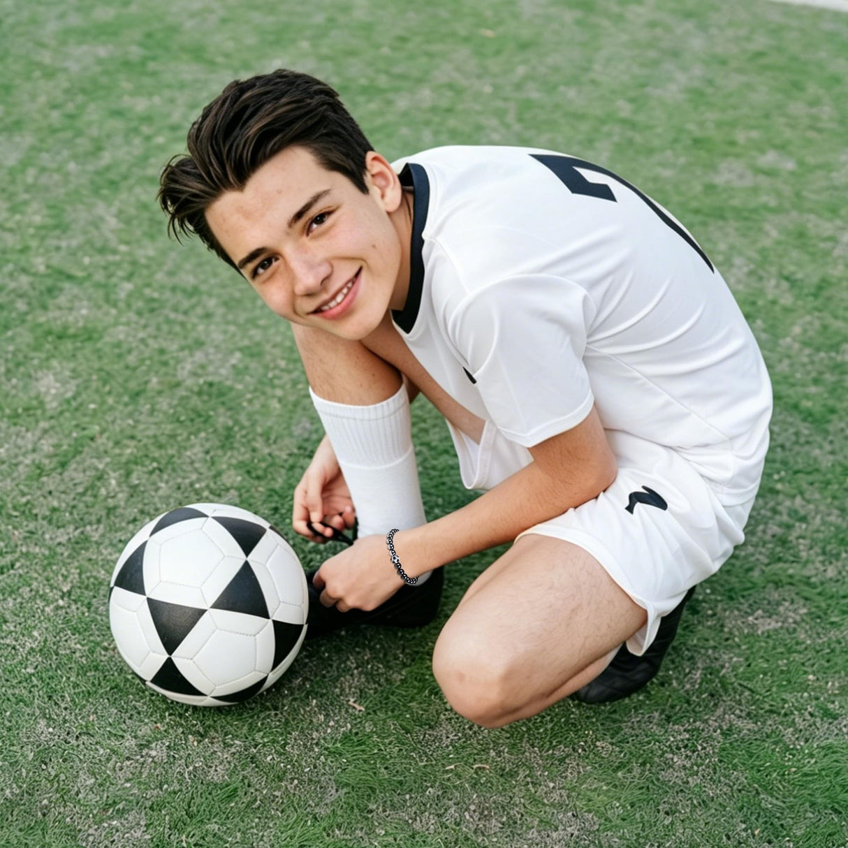 Soccer Bracelet, Mens Obsidian Hematite Bracelet, Soccer Gifts Men Teen Boys Gift Ideas 8 12 13 15 14 16 18 Year Old Son Grandson Birthday 2026 Party Favors Coach Cool Stuff Stocking Stuffers