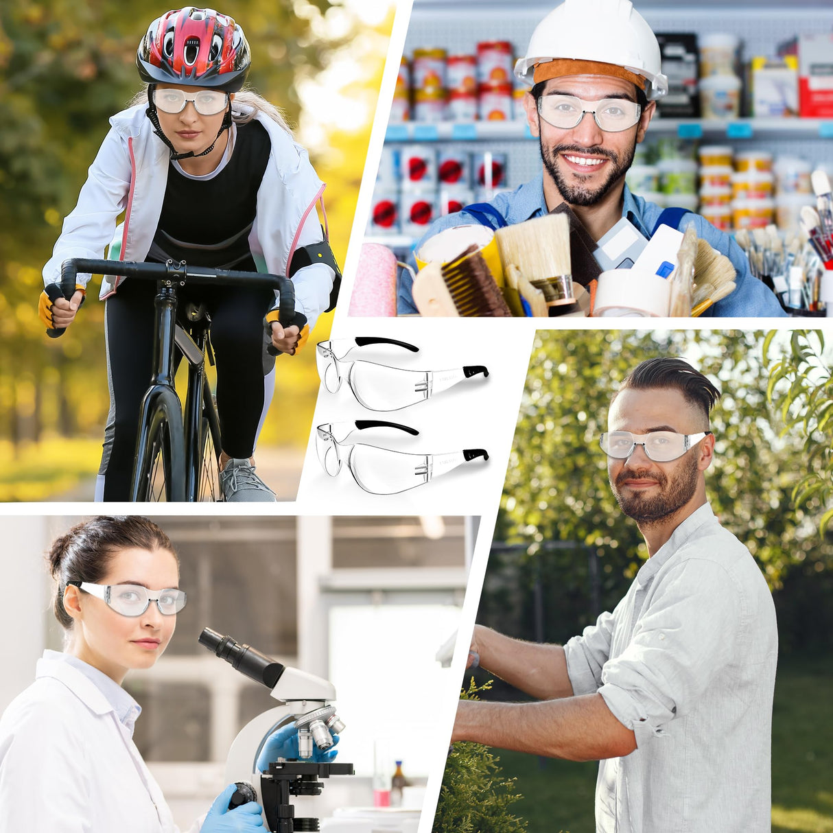 Salfboy Clear Safety Glasses Bulk of 100 Ansi Z87.1 Certified for Scratch Impact Resistant Lens Protective Eyewear for Work, Lab, Construction