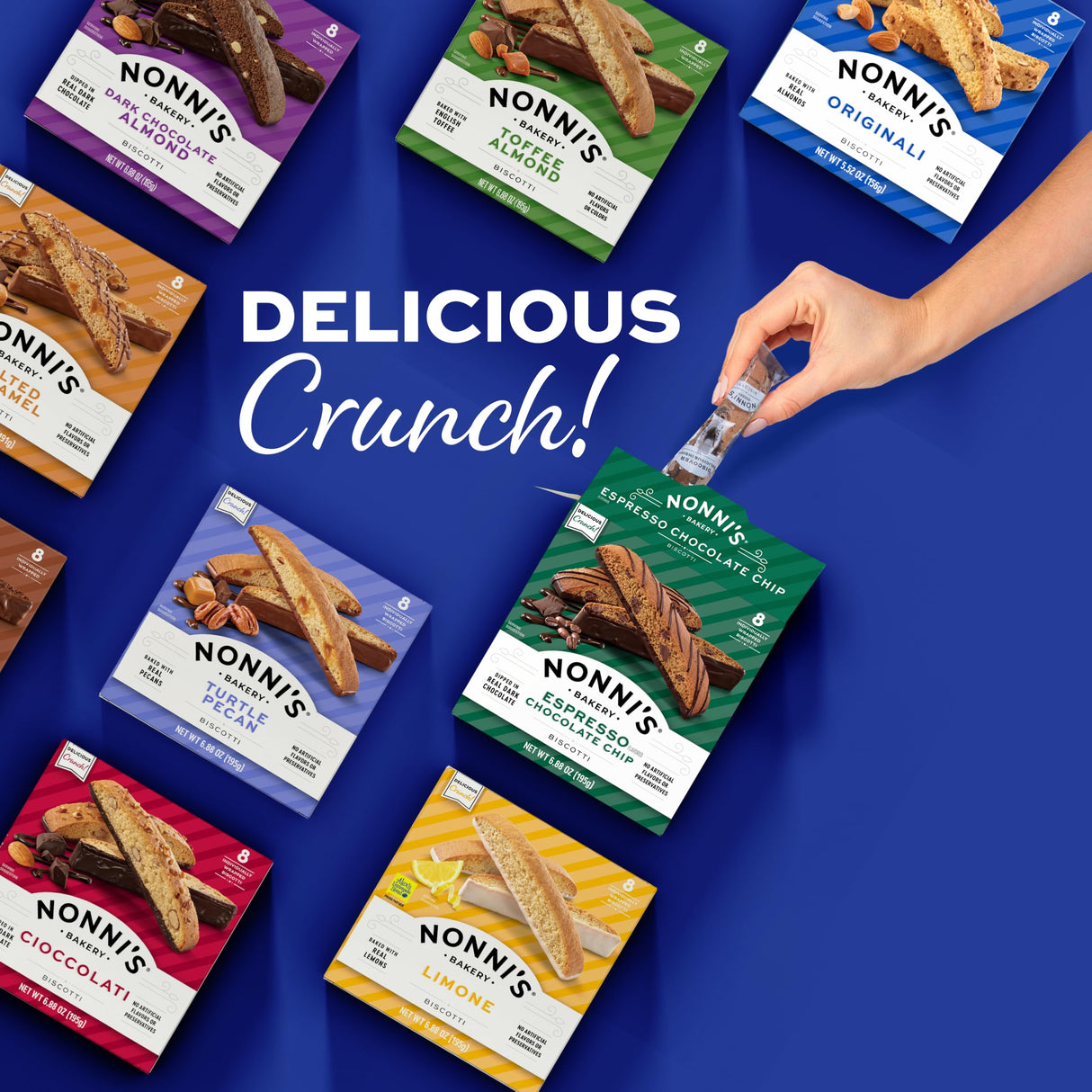 Nonni's Italian Biscotti Variety Pack - 6 Assorted Flavors - Holiday Snack for Christmas Cookies - Cookie Variety Pack - Italian Cookie Assortment - Biscotti Individually Wrapped Cookies - Kosher