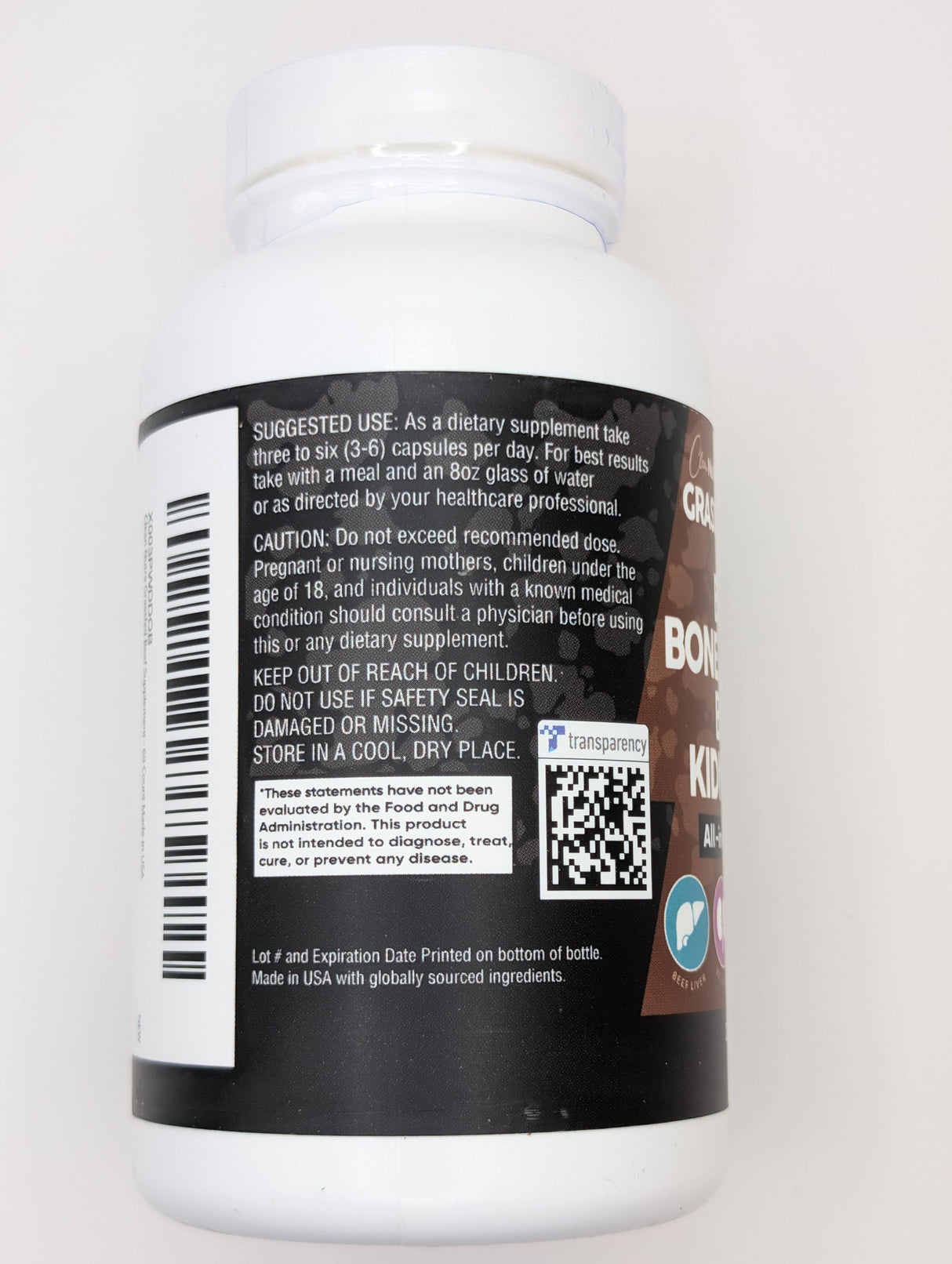Clean Nutraceuticals Grass Fed Beef Liver Capsules - Premium Quality Supplement Packed with Desiccated, Beef Heart, Beef Spleen, Beef Pancreas Plus Bone & Marrow Dao Enzyme Pills