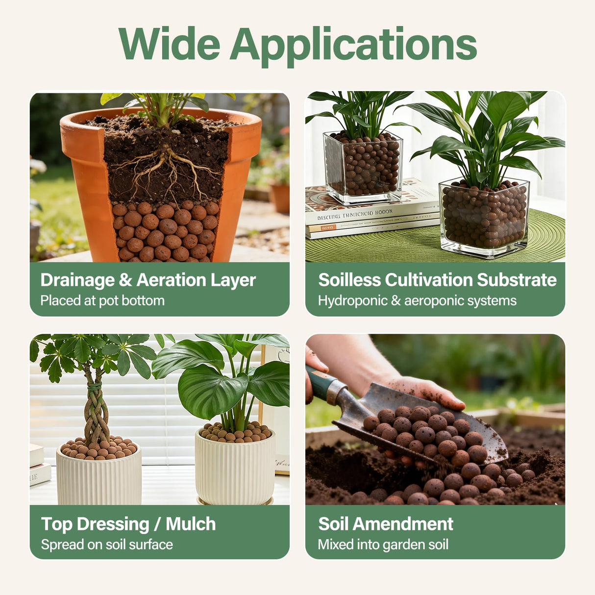 Halatool 4LB Leca Balls for Indoor Plants, 4-16mm Clay Pebbles for Drainage